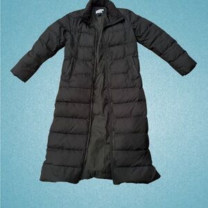 Lands End Long Black Puffer Coat